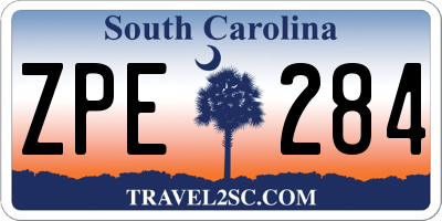 SC license plate ZPE284