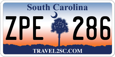 SC license plate ZPE286