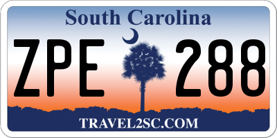 SC license plate ZPE288