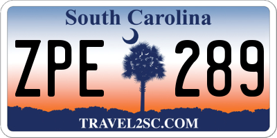 SC license plate ZPE289