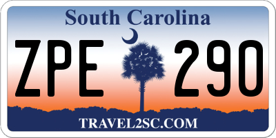 SC license plate ZPE290