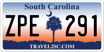 SC license plate ZPE291