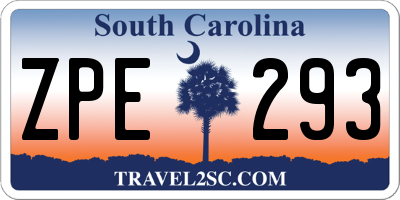 SC license plate ZPE293