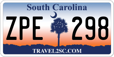 SC license plate ZPE298