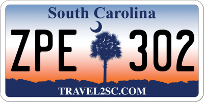 SC license plate ZPE302