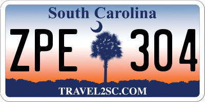 SC license plate ZPE304