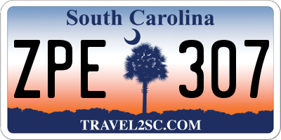 SC license plate ZPE307