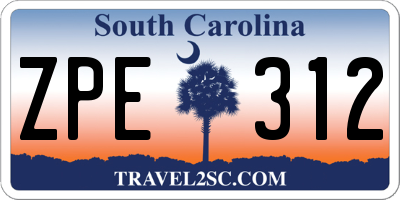 SC license plate ZPE312