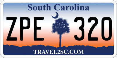 SC license plate ZPE320