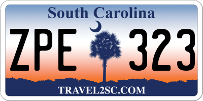 SC license plate ZPE323