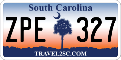SC license plate ZPE327