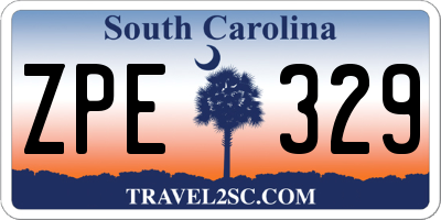 SC license plate ZPE329
