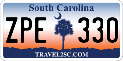 SC license plate ZPE330