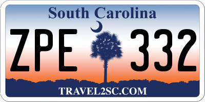 SC license plate ZPE332
