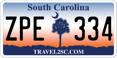 SC license plate ZPE334