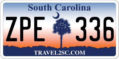 SC license plate ZPE336