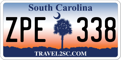SC license plate ZPE338
