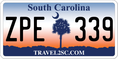 SC license plate ZPE339