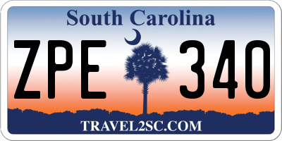 SC license plate ZPE340