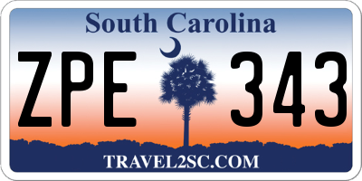 SC license plate ZPE343
