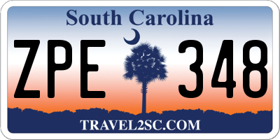 SC license plate ZPE348