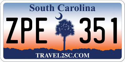SC license plate ZPE351