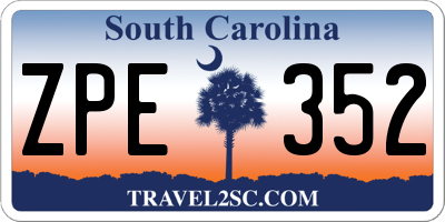 SC license plate ZPE352