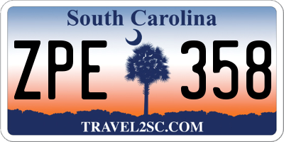 SC license plate ZPE358