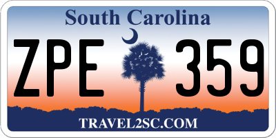 SC license plate ZPE359