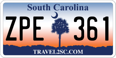 SC license plate ZPE361