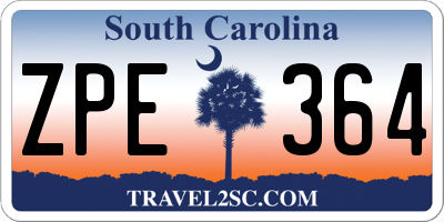 SC license plate ZPE364