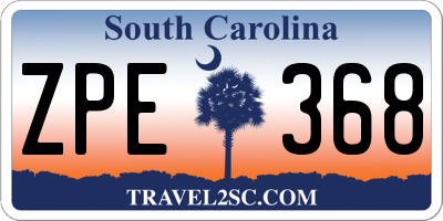 SC license plate ZPE368