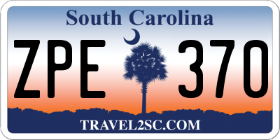SC license plate ZPE370