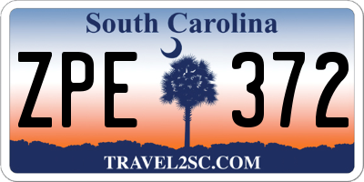 SC license plate ZPE372