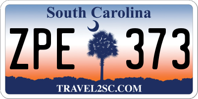SC license plate ZPE373
