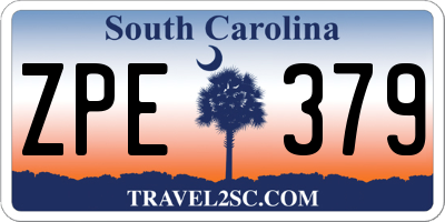 SC license plate ZPE379