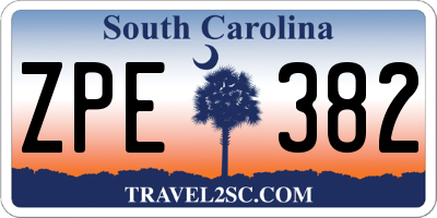 SC license plate ZPE382