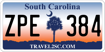 SC license plate ZPE384