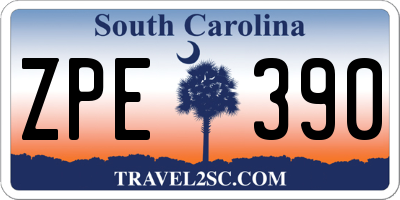 SC license plate ZPE390