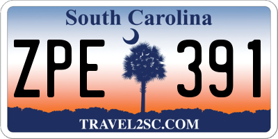 SC license plate ZPE391