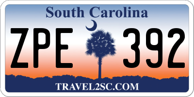 SC license plate ZPE392