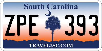 SC license plate ZPE393