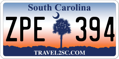 SC license plate ZPE394