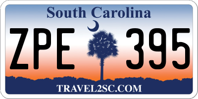 SC license plate ZPE395