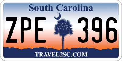 SC license plate ZPE396