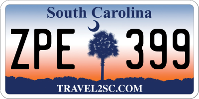 SC license plate ZPE399