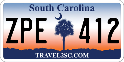 SC license plate ZPE412