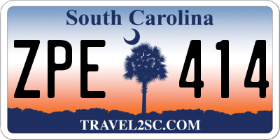 SC license plate ZPE414
