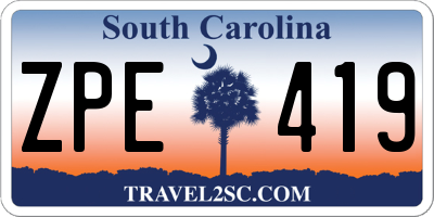 SC license plate ZPE419