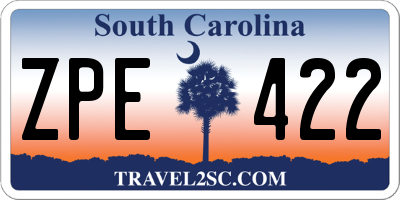 SC license plate ZPE422